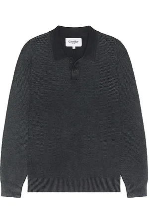 Corridor Long Sleeve Rice Stitch Polo in .