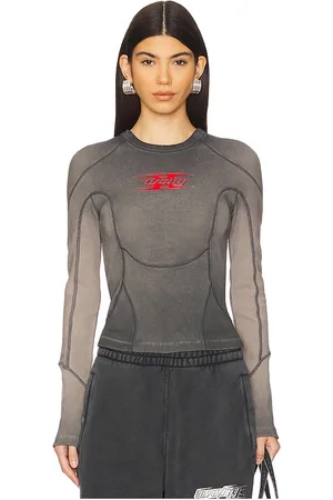 Alexander Wang Long Sleeve Top With Blade Logo in .