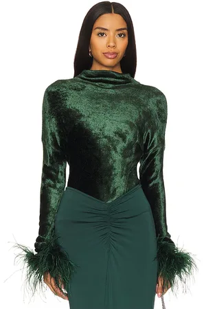 LAPOINTE Dolman Top With Feathers in .