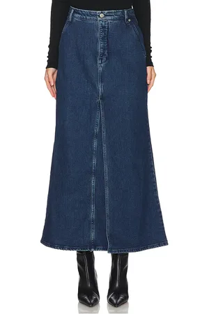 GOOD AMERICAN JUPE MAXI EN JEAN FIT AND FLARE in .