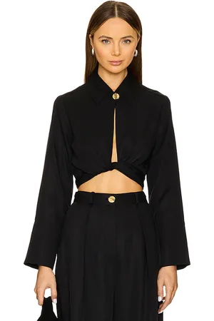 Matthew Bruch Collared Long Sleeve Wrap Top in .
