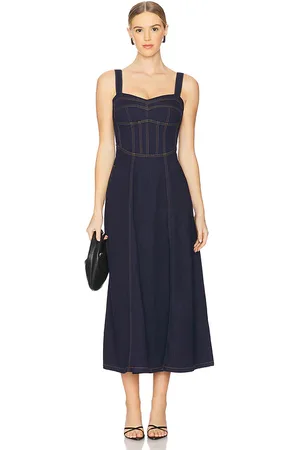 Bardot ROBE MIDI EN DENIM LILAH in .