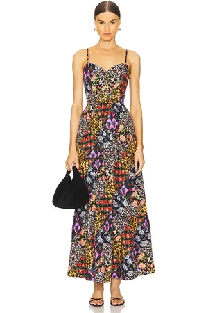 Agua Bendita ROBE MAXI SUZIE in Purple, Red.