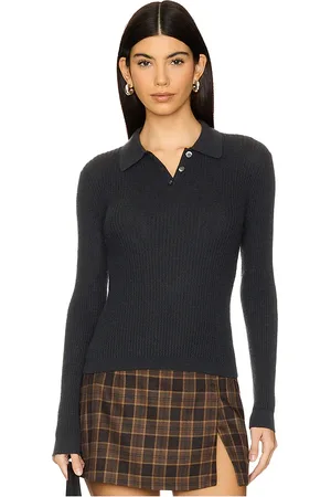 Guest In Residence Long Sleeve Shrunken Polo Top in .