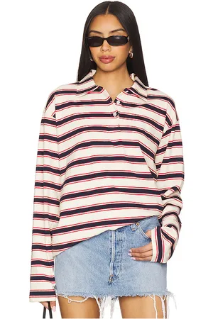superdown Cailyn Polo Top in Navy,Red.