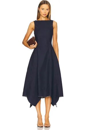 EB DENIM ROBE LONGUE ENCOLURE BATEAU CARA in .