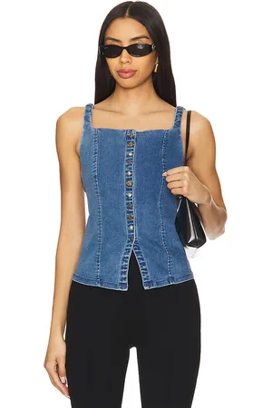 Free People GILET EN JEAN A MOMENT IN TIME in .