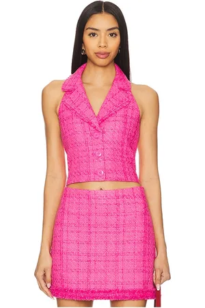 ALICE+OLIVIA Meri Cropped Halter Blazer Top in .