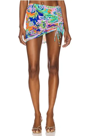 Luli Fama JUPE COURTE in Orange,Teal.
