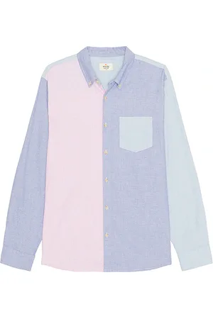 Marine California Oxford Long Sleeve Shirt in Blue, Pink.