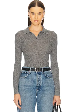 Guest In Residence Long Sleeve Shrunken Cashmere Polo in .