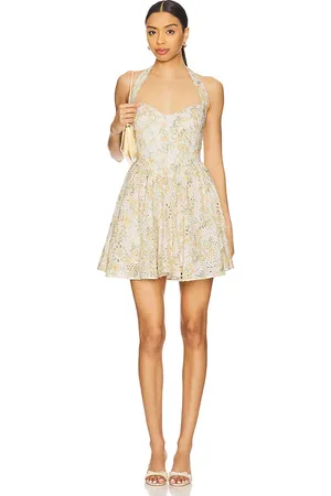Bardot ROBE COURTE DOS NAGEUR POLLIE in Lemon,Beige.