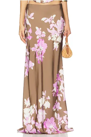 ROCOCO SAND JUPE LONGUE SKIRT in Brown,Lavender.