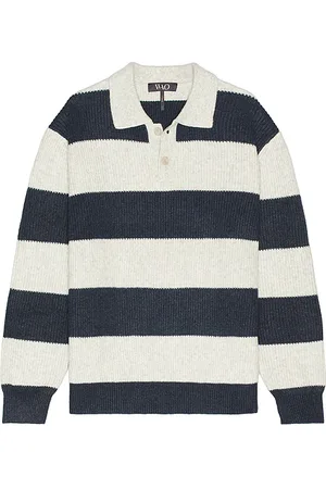 WAO Striped Long Sleeve Polo in .