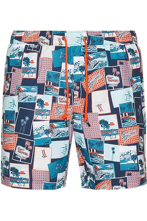 Original Penguin 7 Volley All Over Print Postcard Swim Trunk in .