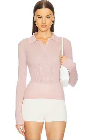 Guest In Residence Long Sleeve Shrunken Cashmere Polo in .