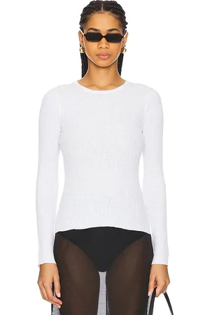 ENZA COSTA Rib Long Sleeve Sweater Tee in .