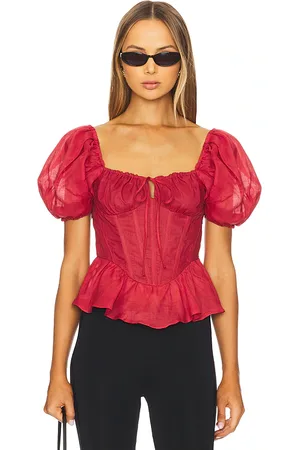 Bardot Esra Puff Sleeve Corset Top in .