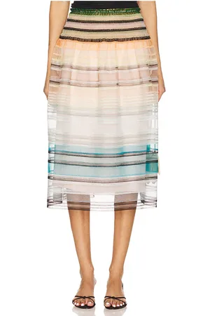 SUSAN FANG JUPE LONGUE SKIRT in Peach,Blue.