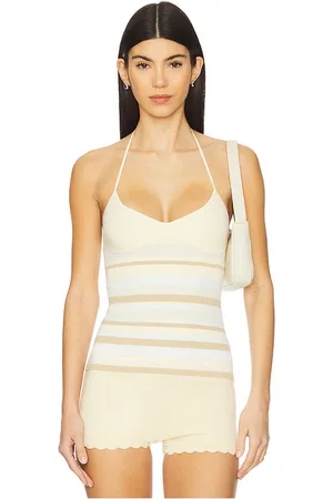 FAITHFULL THE BRAND TOP DOS-NU CITARA in Lemon,Beige.