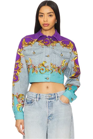 VERSACE BLOUSON in Blue,Purple.