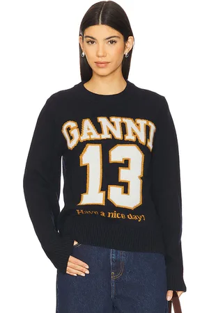 Ganni Graphic Baseball Crewneck in .