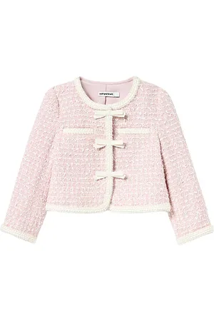 Self-Portrait Kids Bow Boucle Jacket in .