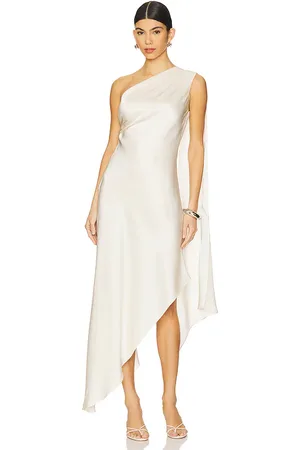 LAPOINTE Satin One Shoulder Dress in .