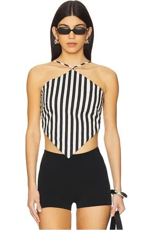 SIMON MILLER Kit Poplin Tie Top in Cream,Black.
