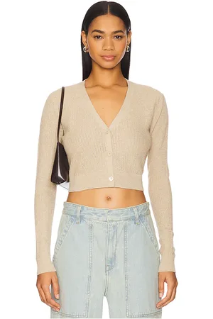 ENZA COSTA Cropped V Neck Cardigan in .