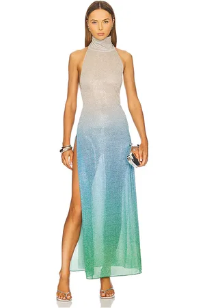 Oseree ROBE À COL ROULÉ LUMIERE SHADE in Green,Blue.