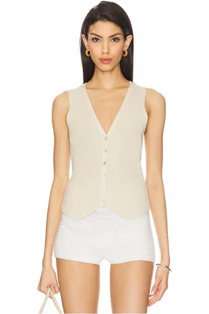 AUTUMN CASHMERE TOP SANS MANCHES in .