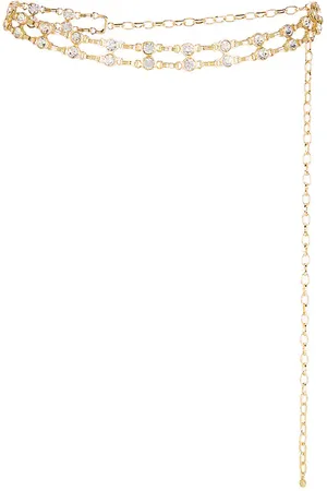 Ettika CEINTURE DOUBLE CRYSTAL CHAIN LINK in .