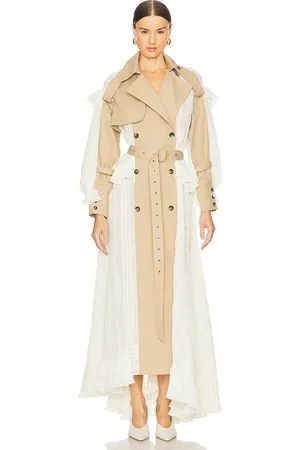Rokh ROBE MANTEAU in Ivory,Beige.