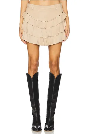 Understated Leather JUPE COURTE FRILL in .