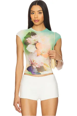 AFRM Nina Top in Green,Blush.
