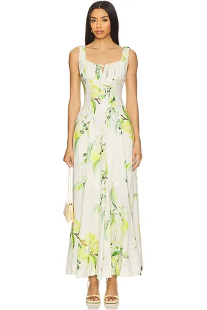 Nicholas ROBE MI-LONGUE DINA in Neutral,Green.