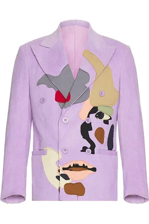 KIDSUPER STUDIOS Patchwork Face Corduroy Suit Top in .