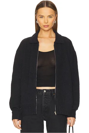 AYA MUSE Knit Zip Up Jacket With Collar in .