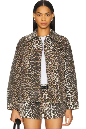 Ganni Print Denim Jacket in .