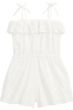 Ralph Lauren Kids Sleeveless Eyelet Romper in .