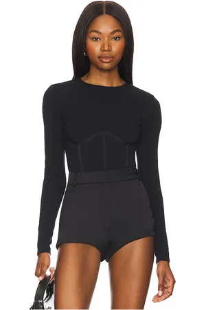 FLEUR DU MAL Organic Cotton Long Sleeve T-shirt Bodysuit in .