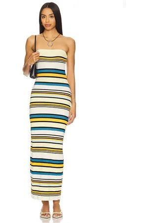 Solid ROBE MAXI COURTNEY in Yellow,Blue.