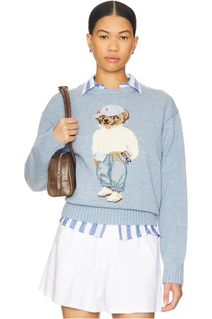 Ralph Lauren T-SHIRT DÉCOLLETÉ ARRONDI MANCHES LONGUES COTTON BEAR CREW NECK in .