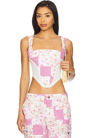 DANIELLE GUIZIO Mina Patchwork Corset in .