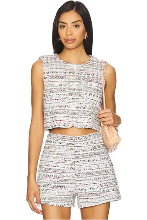 Cinq A Sept GILET AUDEN in Ivory,Fuchsia.