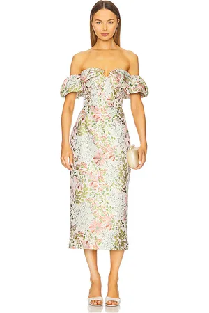 ELLIATT ROBE MI-LONGUE CALAANTHA in Blush, Green.