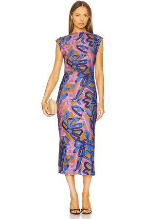 Cleobella ROBE MI-LONGUE CARRIE in Blue,Purple.