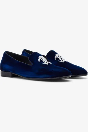 Roberto Cavalli Velvet Loafers With Monogram Mirror Snake - Male Loafers Et Mocassins 41