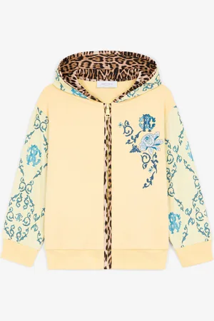Roberto Cavalli Sweat À Capuche En Coton À Imprimé Léopard Et Filigrane - Female Prêt-à-porter 04a